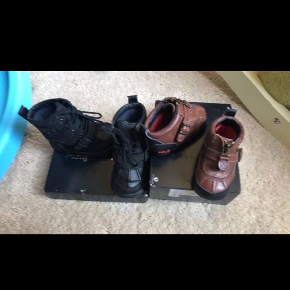 Baby polo boots- brown sz 2, black sz 3